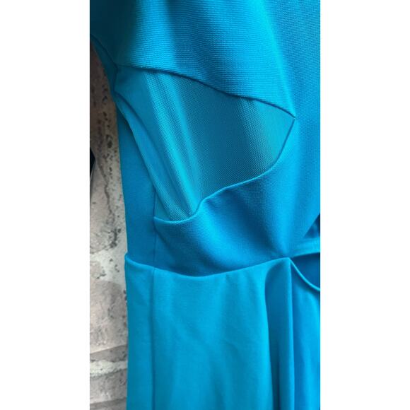 GUESS Fit and Flare Ponte Blue Dress Size Large NWT $108 - Picture 6 of 10